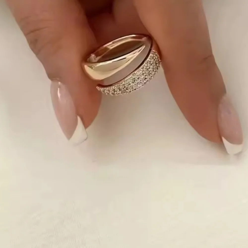 18k Gold Plated Elegant And Natural Stone Ring New One Size